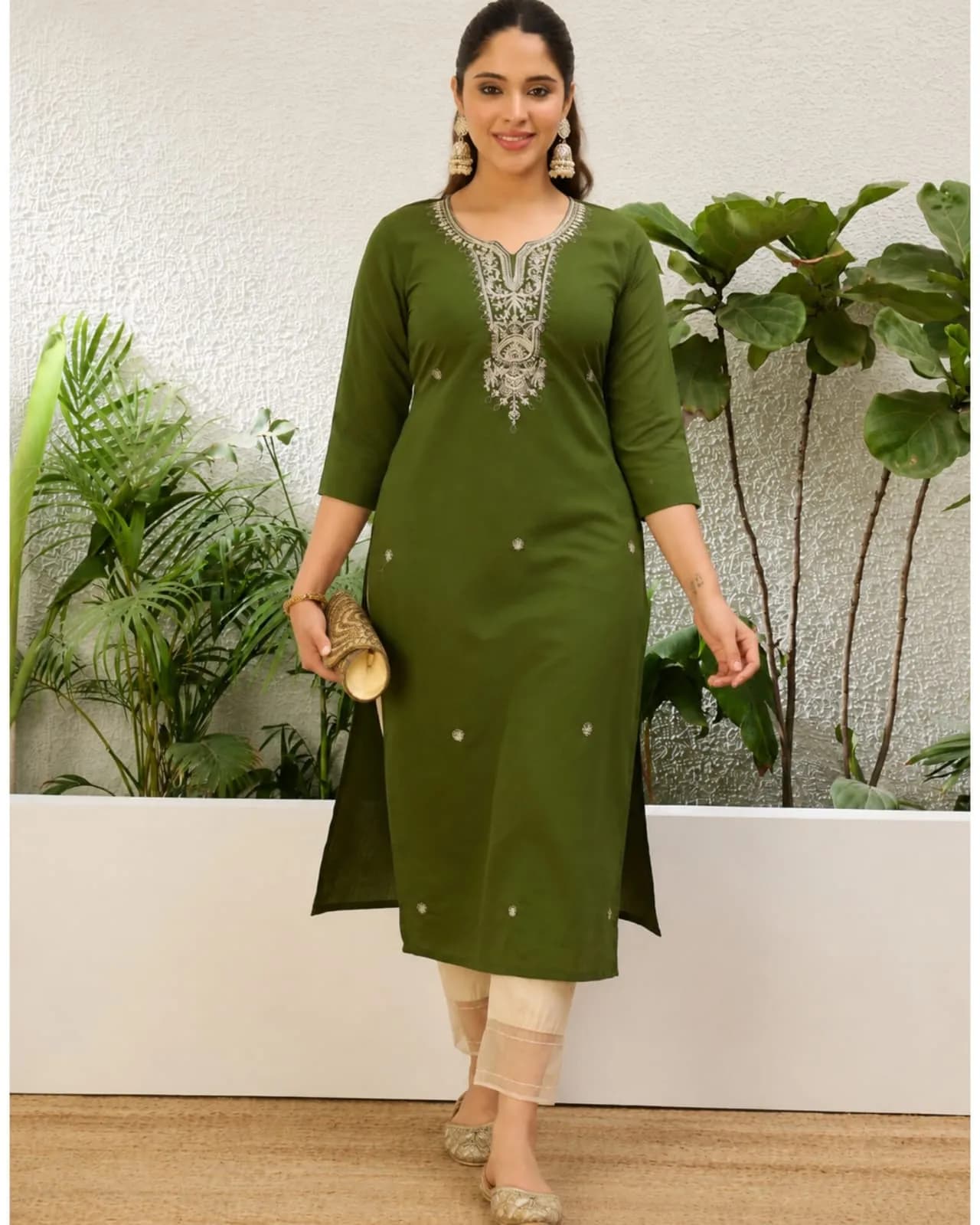 Single Long Kurti (Sage Green)(S)