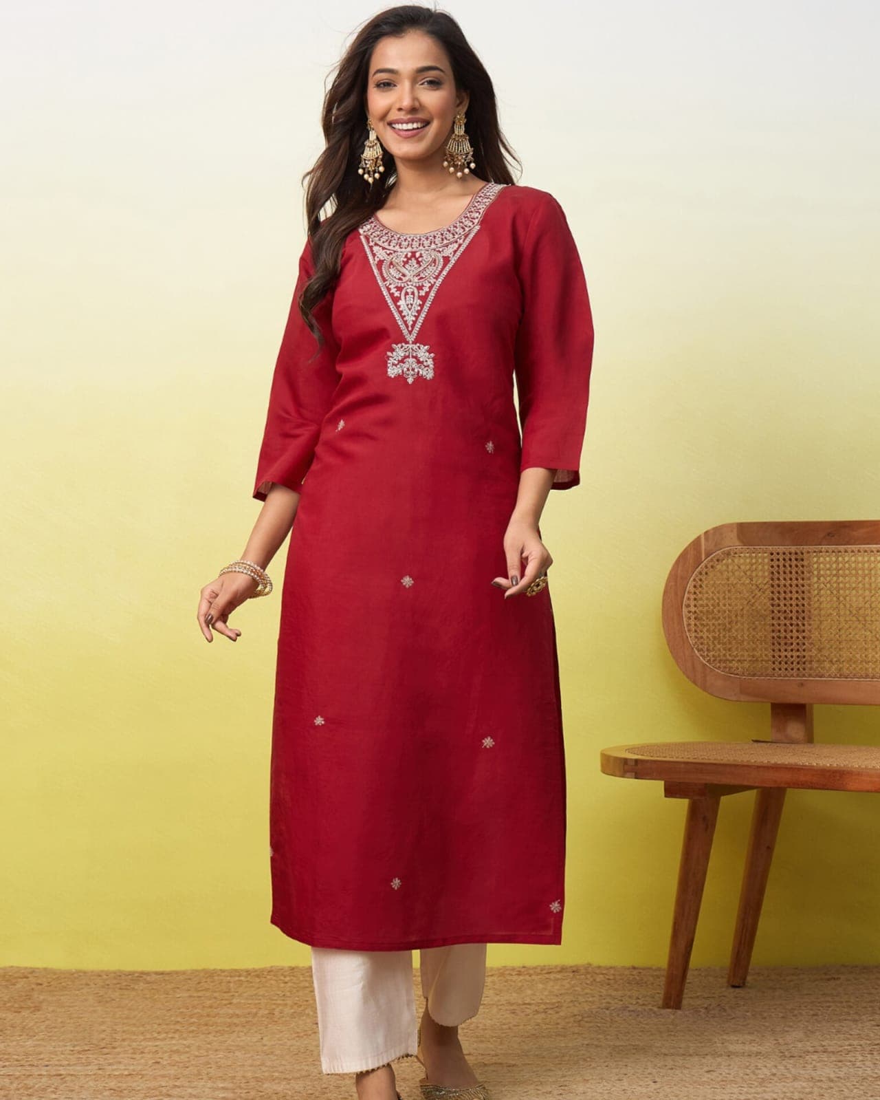 Single Long Kurti (Red)(S)