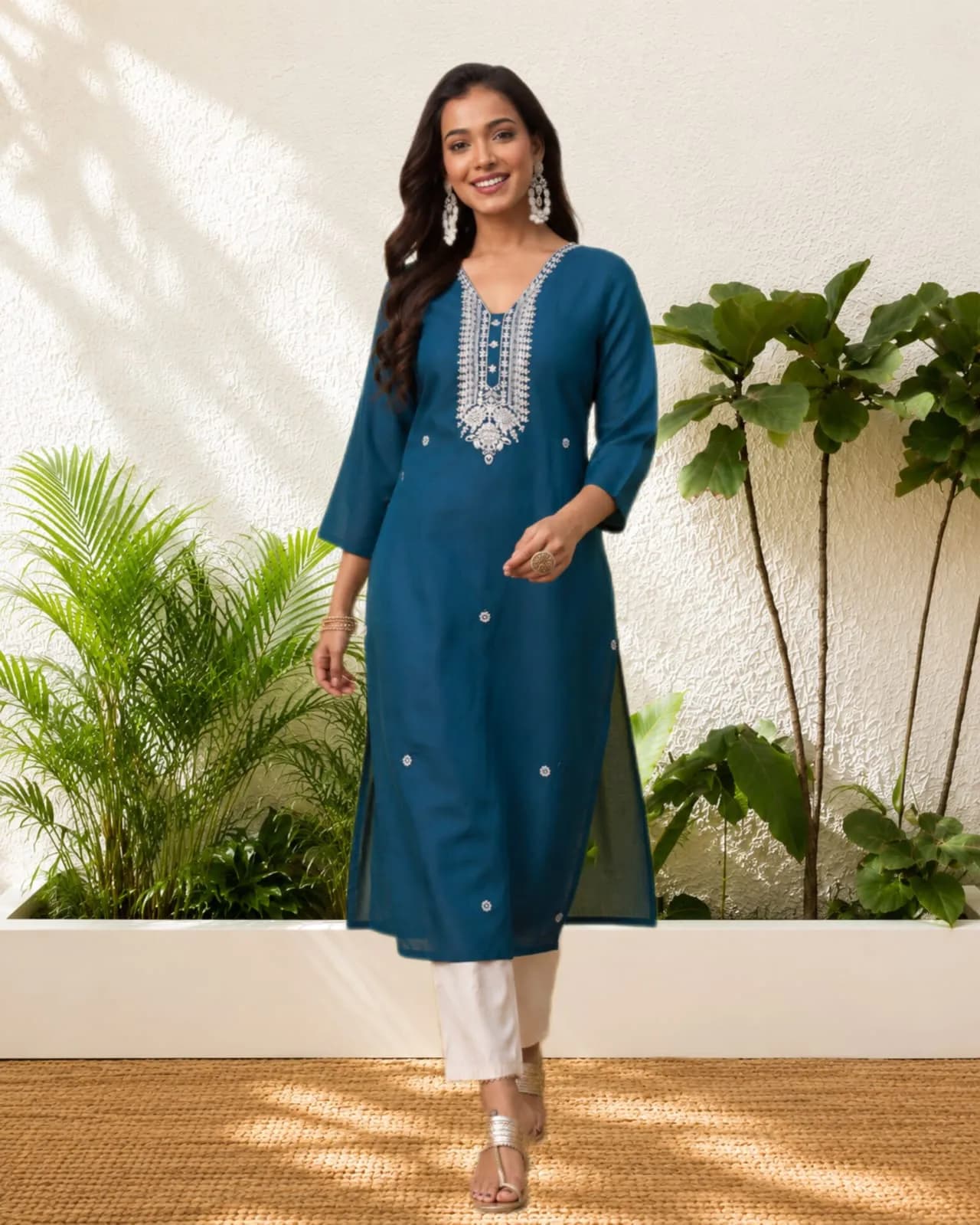 Single Long Kurti (Teel Blue)(S)