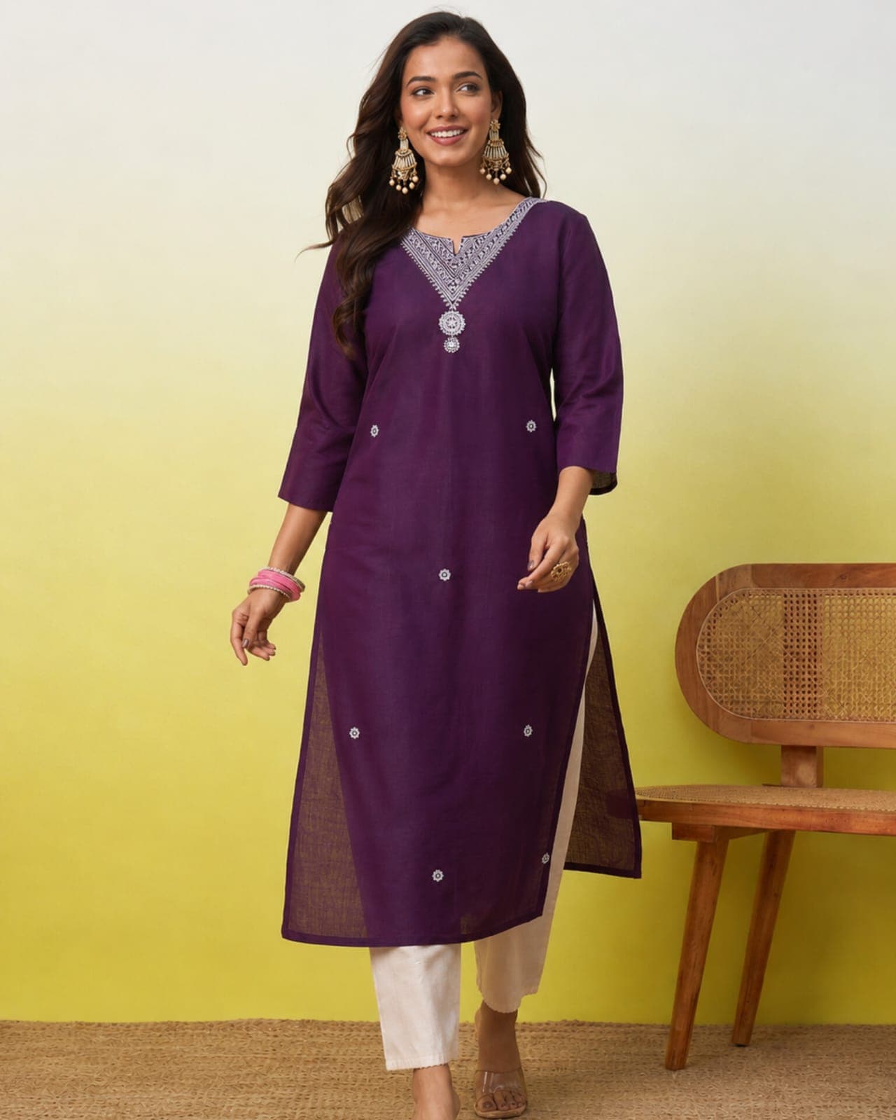 Single Long Kurti (Purple)(S)